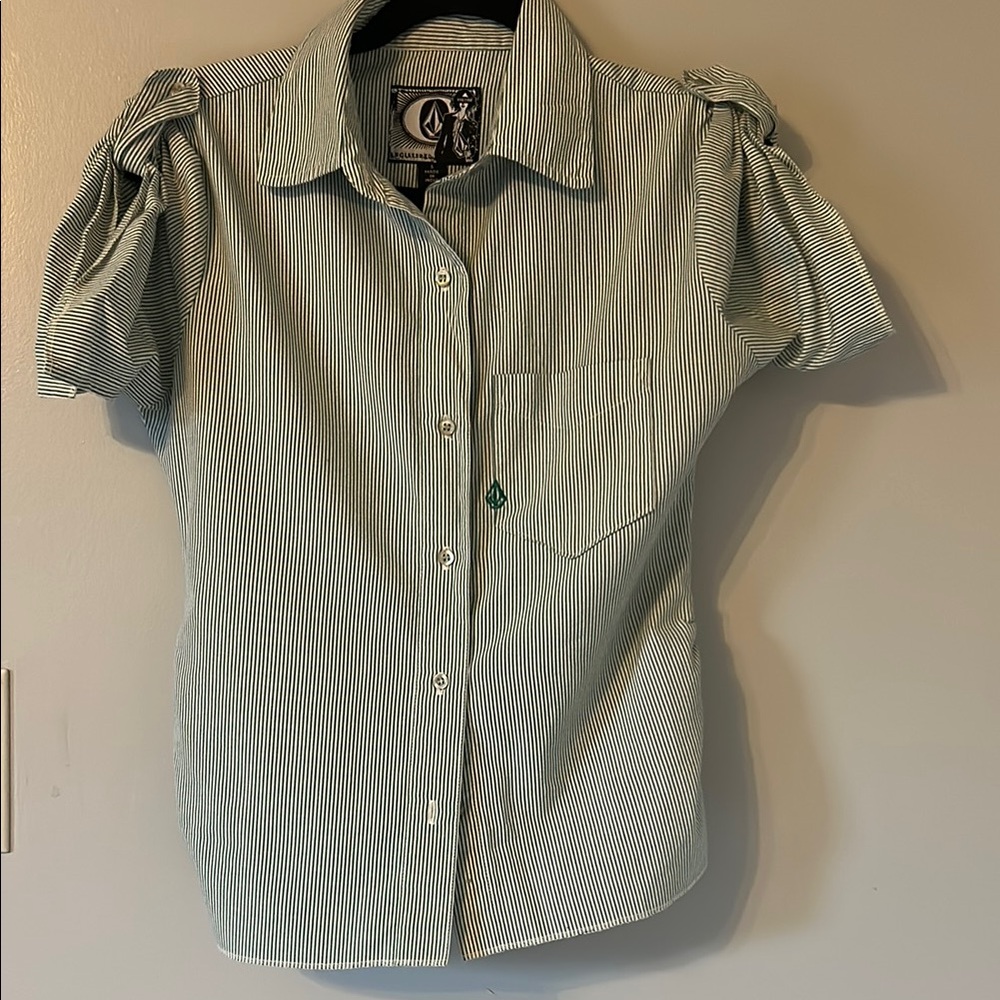 Volcom Striped Short Sleeve Button-Up Shirt